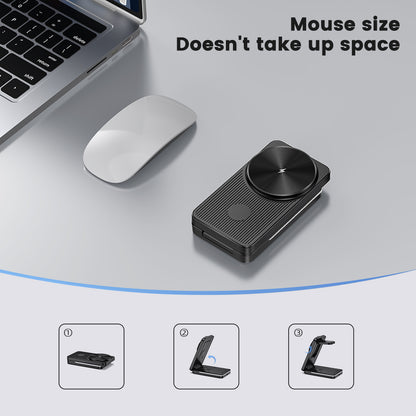 Magnetic Wireless Charger for Samsung Galaxy S26 Ultra/S25/S24/Z Fold/Z Flip 7, Foldable Mag-safe Charging Station for Samsung Galaxy Watch Ultra/8/7/6, 3-in-1 Travel Charger for Galaxy Buds 3 Pro