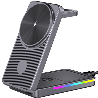 Magnetic Wireless Charger for Samsung Galaxy S26 Ultra/S25/S24/Z Fold/Z Flip 7, Foldable Mag-safe Charging Station for Samsung Galaxy Watch Ultra/8/7/6, 3-in-1 Travel Charger for Galaxy Buds 3 Pro