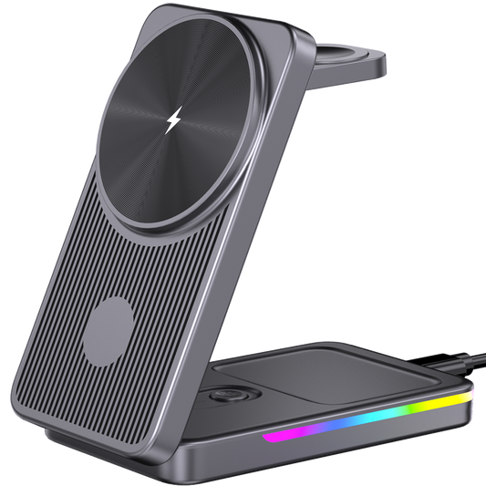 Magnetic Wireless Charger for Samsung Galaxy S26 Ultra/S25/S24/Z Fold/Z Flip 7, Foldable Mag-safe Charging Station for Samsung Galaxy Watch Ultra/8/7/6, 3-in-1 Travel Charger for Galaxy Buds 3 Pro