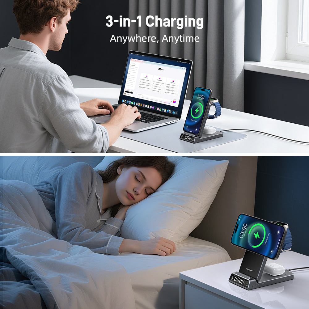 Elecdov CE19A 3 In 1 Magnetic Charging Wireless charging wherever you are