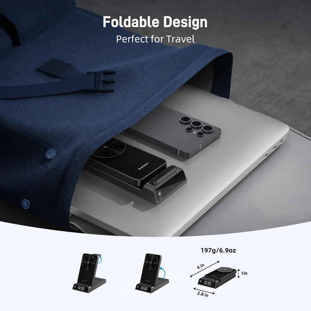 Elecdov CE19S-CF 3 In 1 Magnetic Charging Foldable Portable Charger