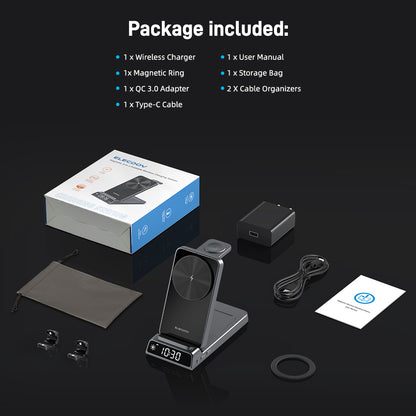 Elecdov CE19S 3-in-1 Wireless Magnetic Charger Packing List