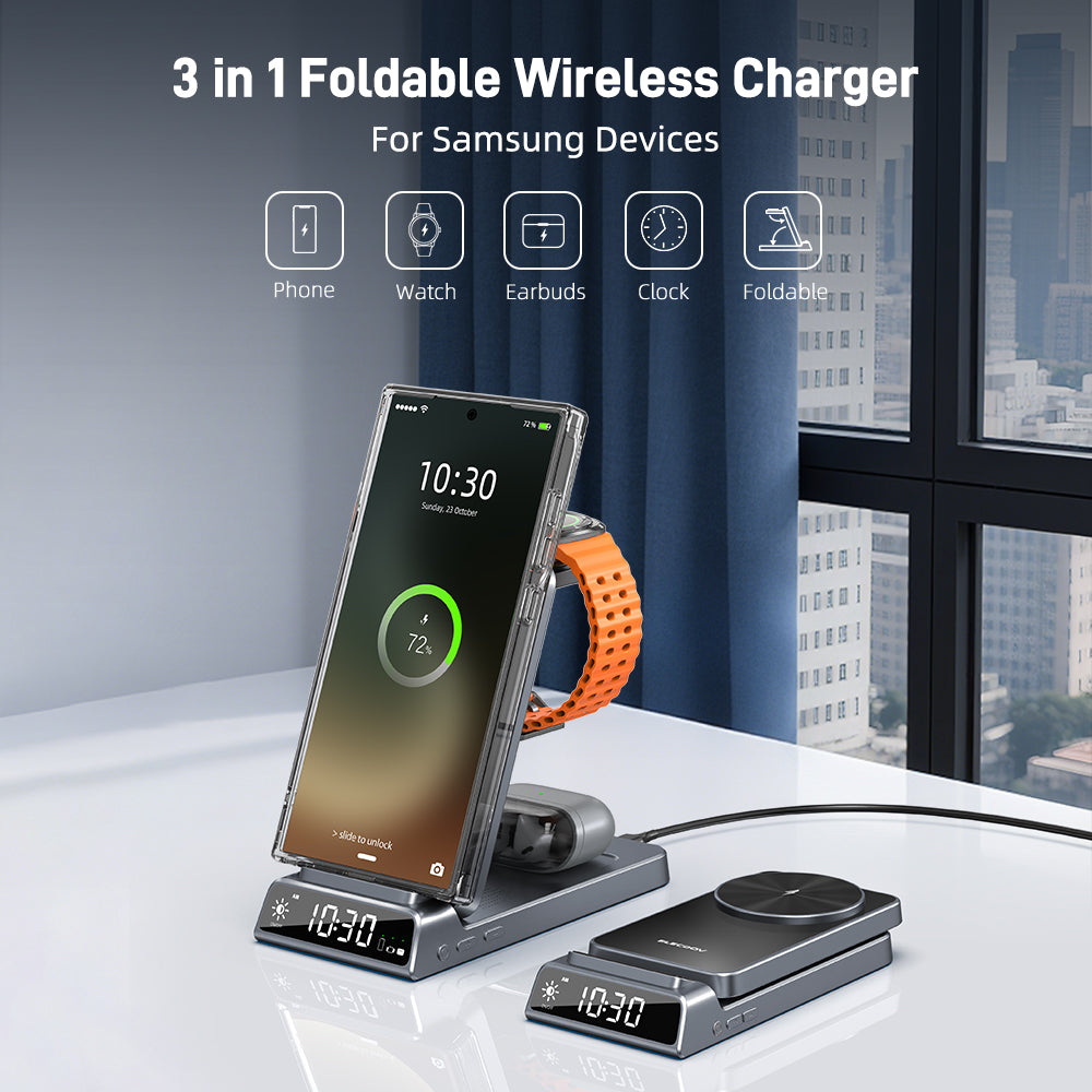 Elecdov CE19S 3 in 1 Foldable Wireless Charger For Samsung Devices