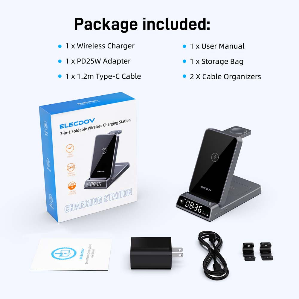 Elecdov CE20F 3 In 1 Magnetic Charging Packing List