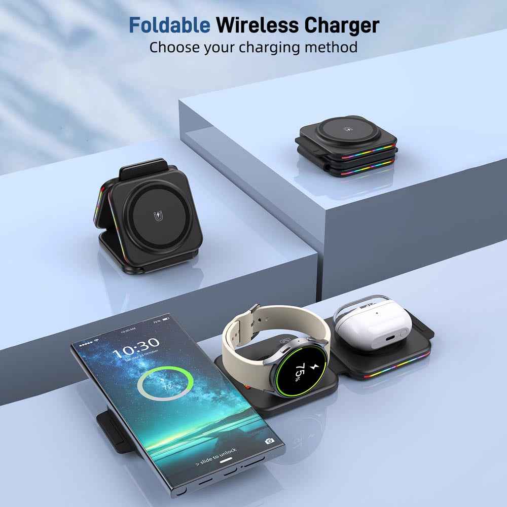 Elecdov F21 3 In 1 Foldable Wireless Charger for Samsung