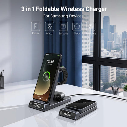 Elecdov CE20F 3 In 1 Magnetic Charging 3 in 1 Foldable Wireless Charger