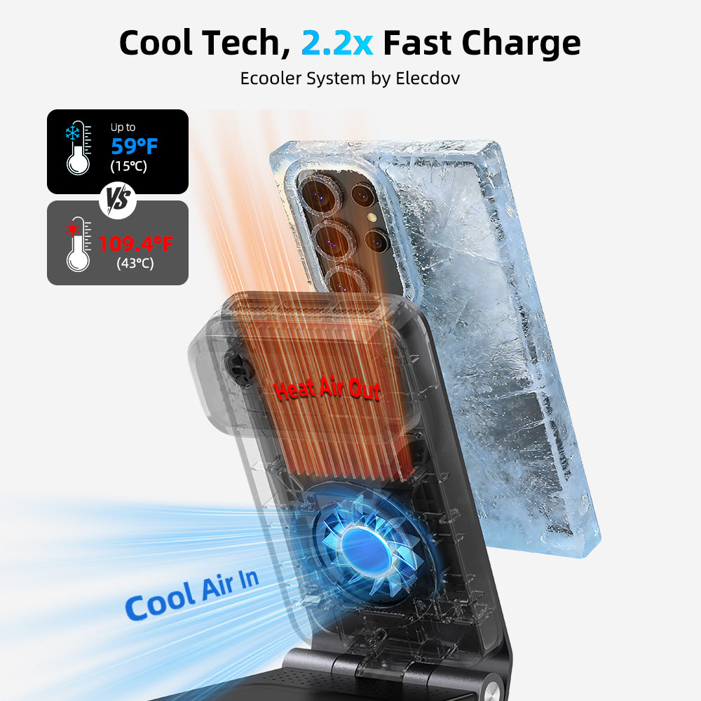 Wireless Charger for Samsung – Magnetic Qi2 Charger with Active Cooling, 3 in 1 Foldable Charging Station for Samsung Galaxy S26 Ultra, Galaxy Watch 8 & Buds4, for Android Devices, Desk & Nightstand