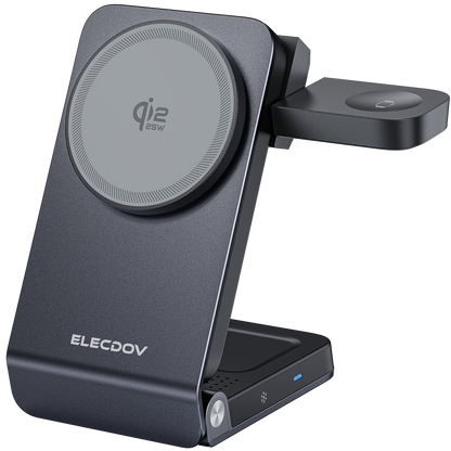 Wireless Charger for Samsung – Magnetic Qi2 Charger with Active Cooling, 3 in 1 Foldable Charging Station for Samsung Galaxy S26 Ultra, Galaxy Watch 8 & Buds4, for Android Devices, Desk & Nightstand