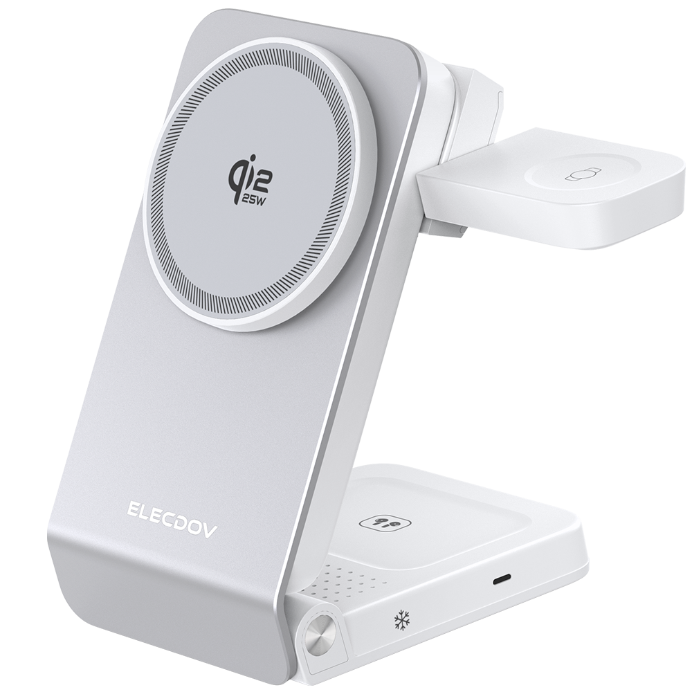 Wireless Charger for Samsung – Magnetic Qi2 Charger with Active Cooling, 3 in 1 Foldable Charging Station for Samsung Galaxy S26 Ultra, Galaxy Watch 8 & Buds4, for Android Devices, Desk & Nightstand