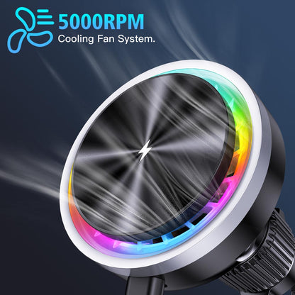 Elecdov CE05 Magnetic wireless car charger Cooling Fan System